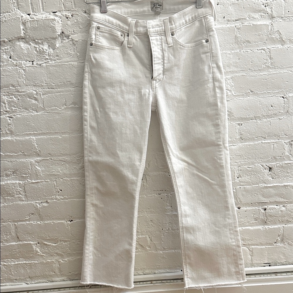 J. Crew White Straight Leg Jeans